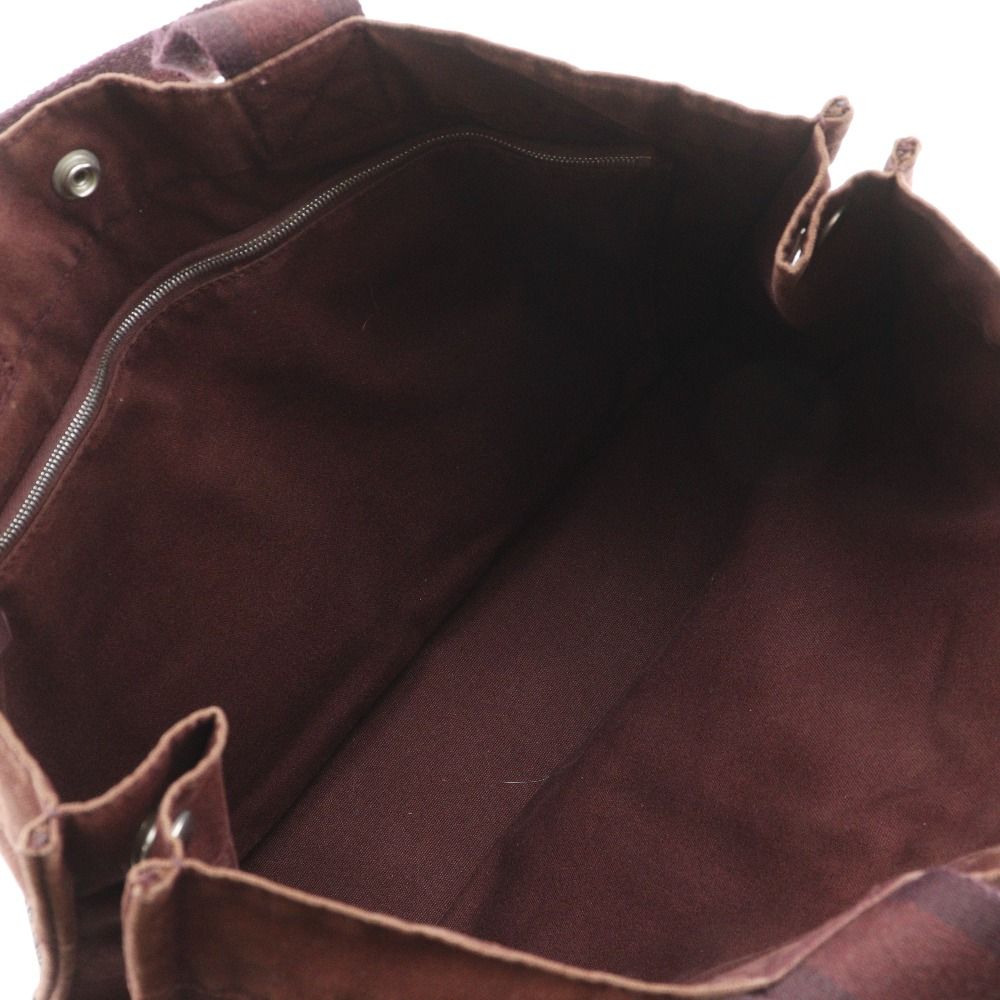 Hermes Sac Fourre Tout MM Half Leather Cotton Brown — view 7