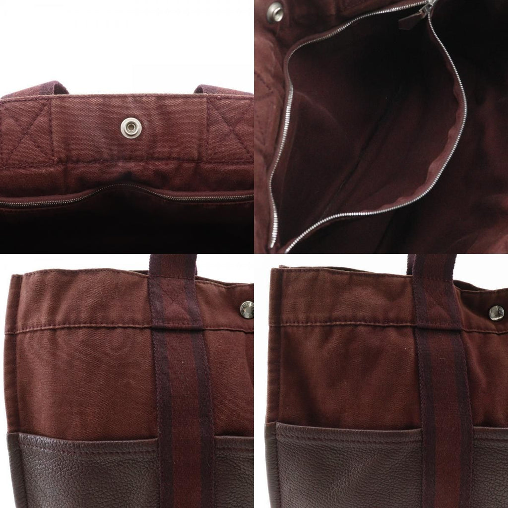 Hermes Sac Fourre Tout MM Half Leather Cotton Brown — view 9