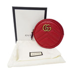 Gucci Wallet Coin Case Leather GG Marmont Red Zip Around — view 5