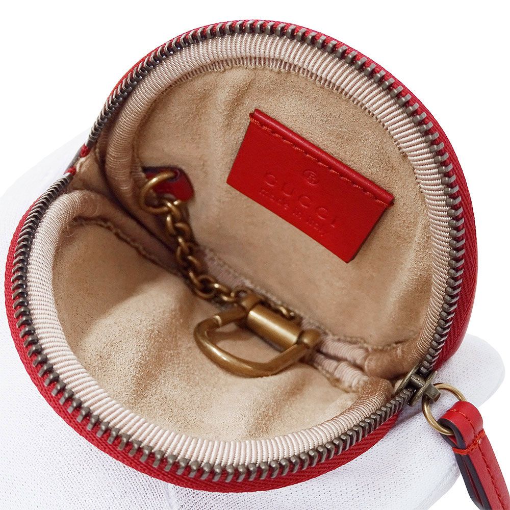 Gucci Wallet Coin Case Leather GG Marmont Red Zip Around — view 6