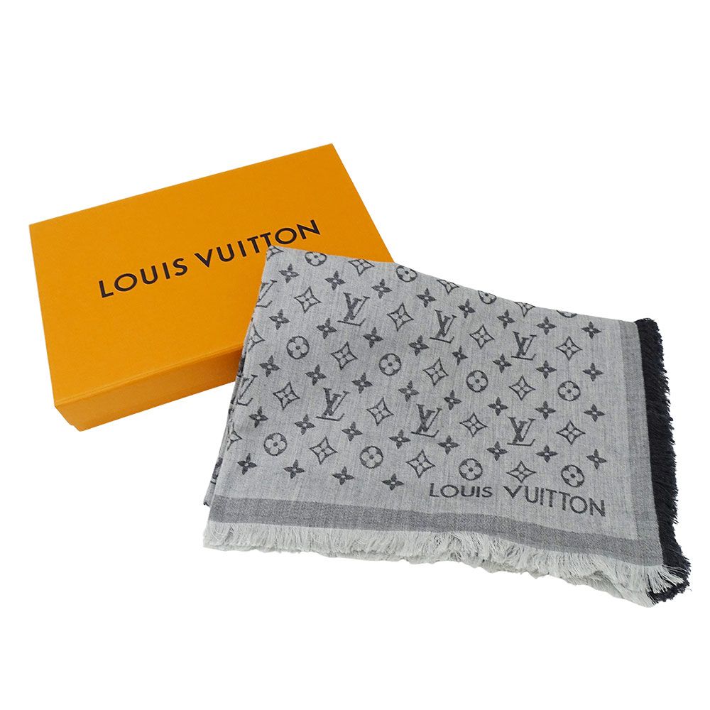 Louis Vuitton Shawl Cotton Monogram Essential Gray — view 4