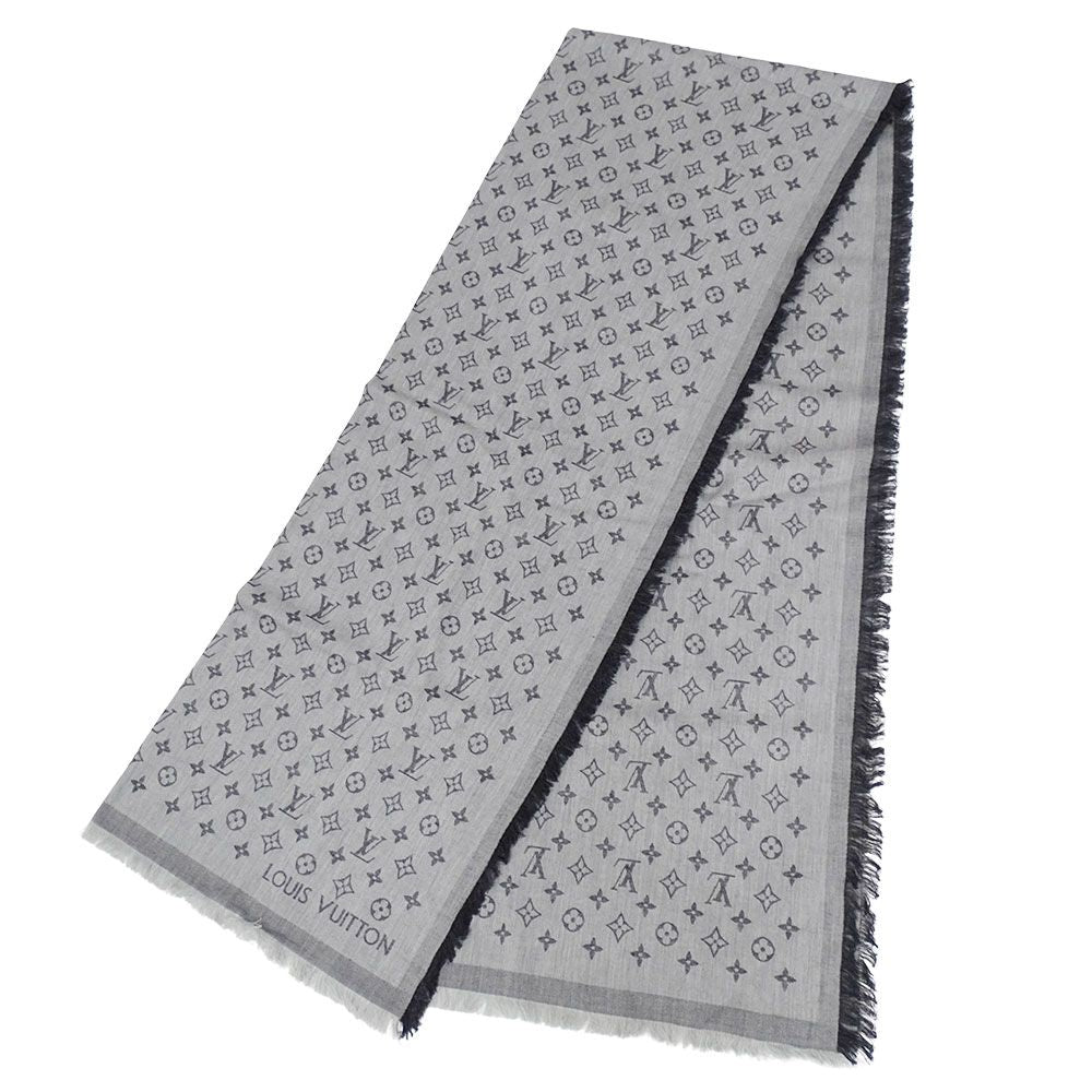 Louis Vuitton Shawl Cotton Monogram Essential Gray — view 3