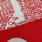 Hermes Carre 90 de Passage a Paris Silk Scarf Red — view 6