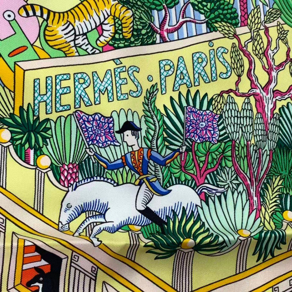 Hermes Scarf Silk Large Carre 140 Animapolis White Box — view 8