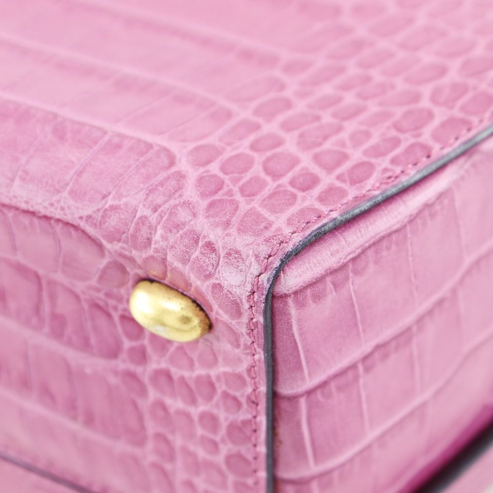Celine Shape Pressed Leather Pink Handbag — view 7