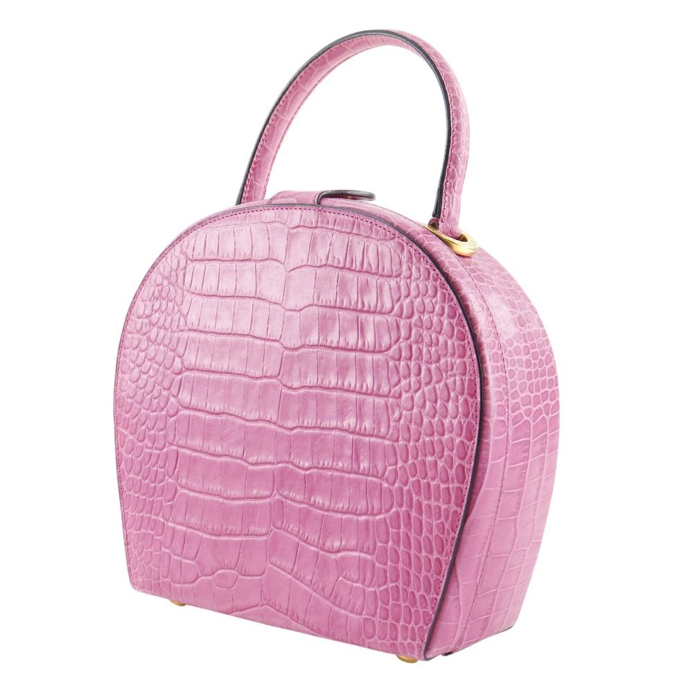 Celine Shape Pressed Leather Pink Handbag — view 2