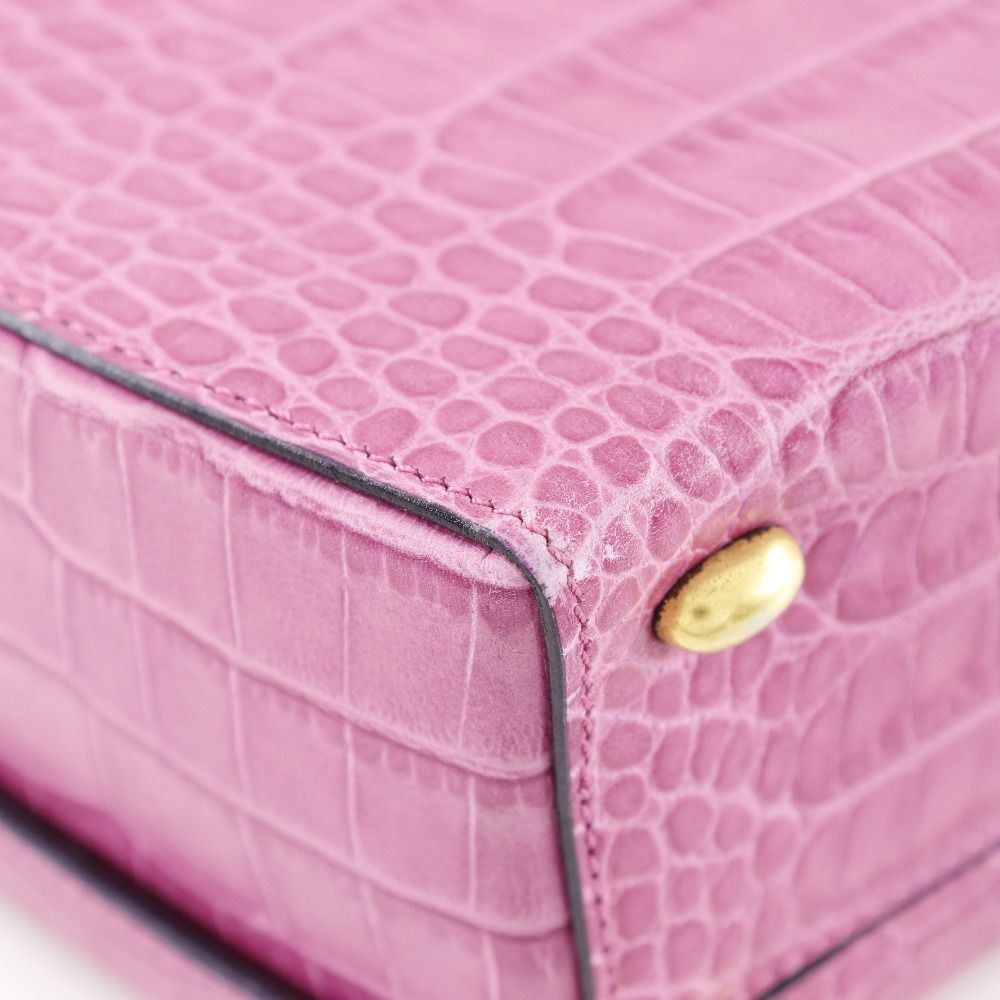 Celine Shape Pressed Leather Pink Handbag — view 6