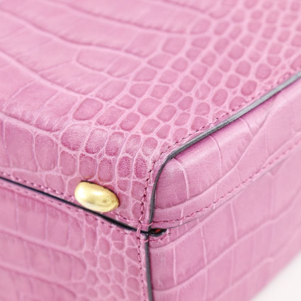 Celine Shape Pressed Leather Pink Handbag — view 5