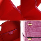 Celine Shape Pressed Leather Pink Handbag — view 9