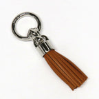 Hermes Twilly Ring Cell Pom Pon Brown Silver Leather Scarf — view 2
