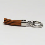 Hermes Twilly Ring Cell Pom Pon Brown Silver Leather Scarf — view 4