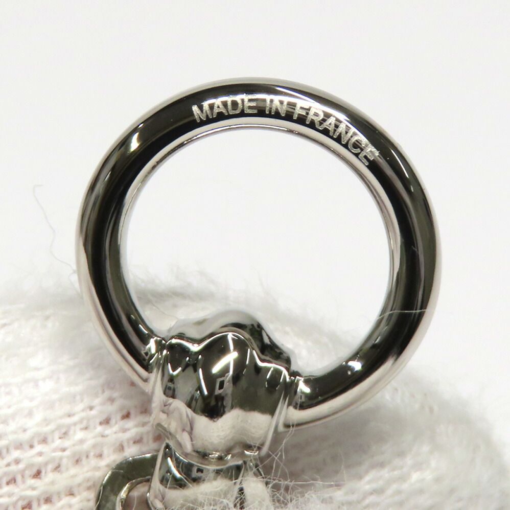 Hermes Twilly Ring Cell Pom Pon Brown Silver Leather Scarf — view 6