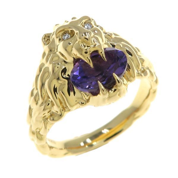 Gucci Lion Head Ring Amethyst — view 6