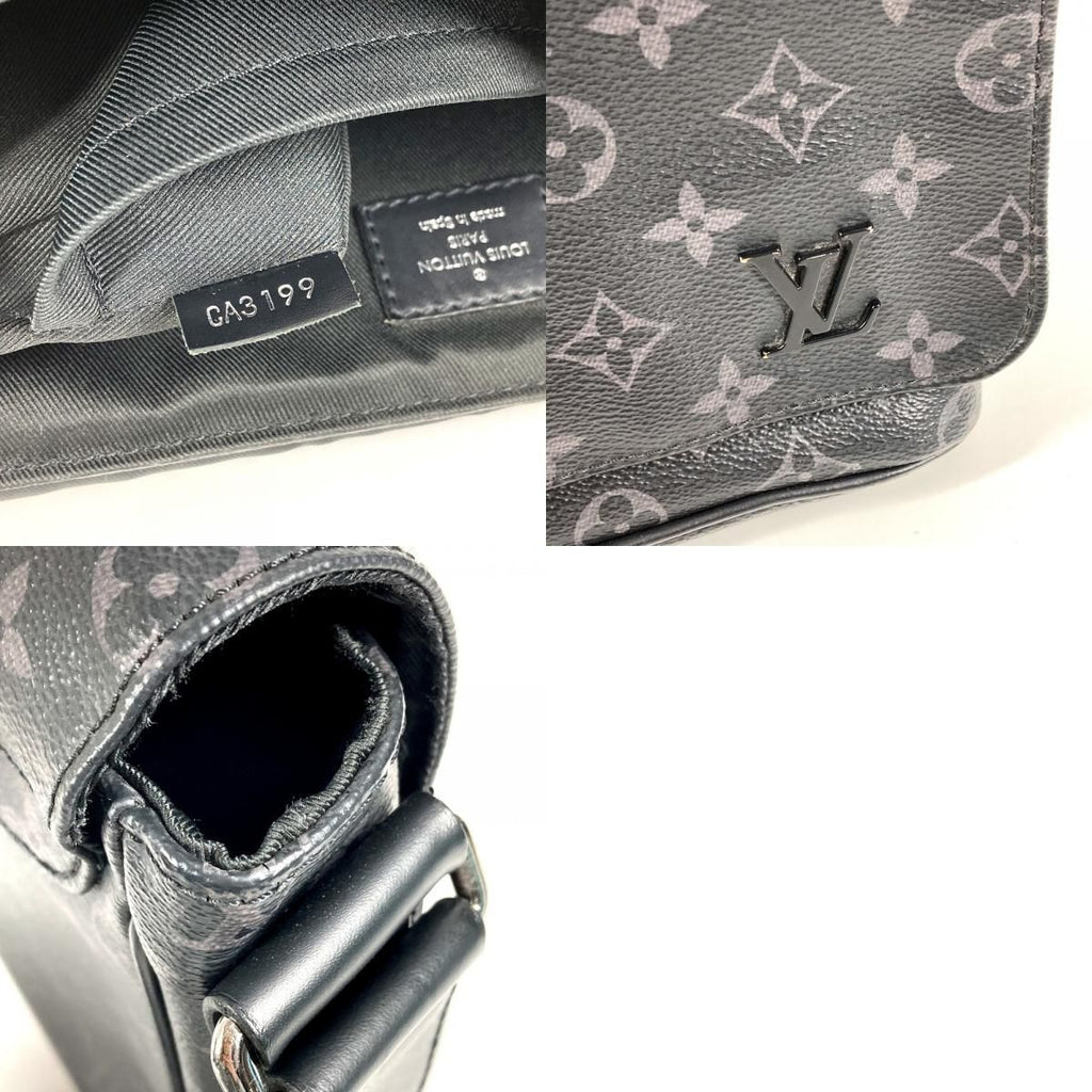 Louis Vuitton Shoulder Bag District PM NM Monogram Eclipse Canvas Black — view 9