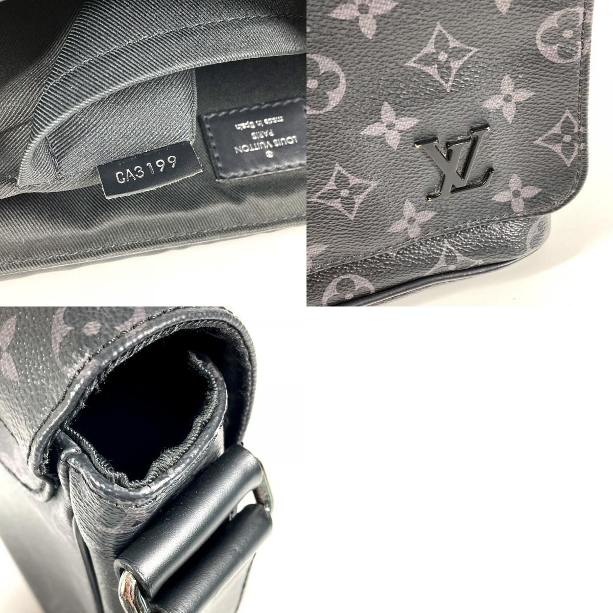 Louis Vuitton Shoulder Bag District PM NM Monogram Eclipse Canvas Black — view 9