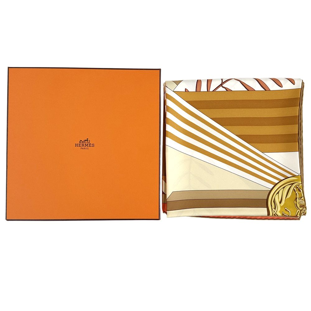 Hermes Scarf Carre 90 les Jeux D'hermes Game Silk Orange Multicolor — view 6