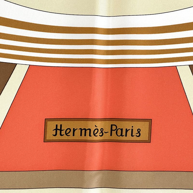 Hermes Scarf Carre 90 les Jeux D'hermes Game Silk Orange Multicolor — view 3