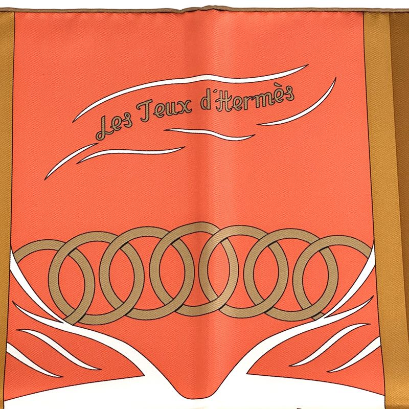 Hermes Scarf Carre 90 les Jeux D'hermes Game Silk Orange Multicolor — view 2