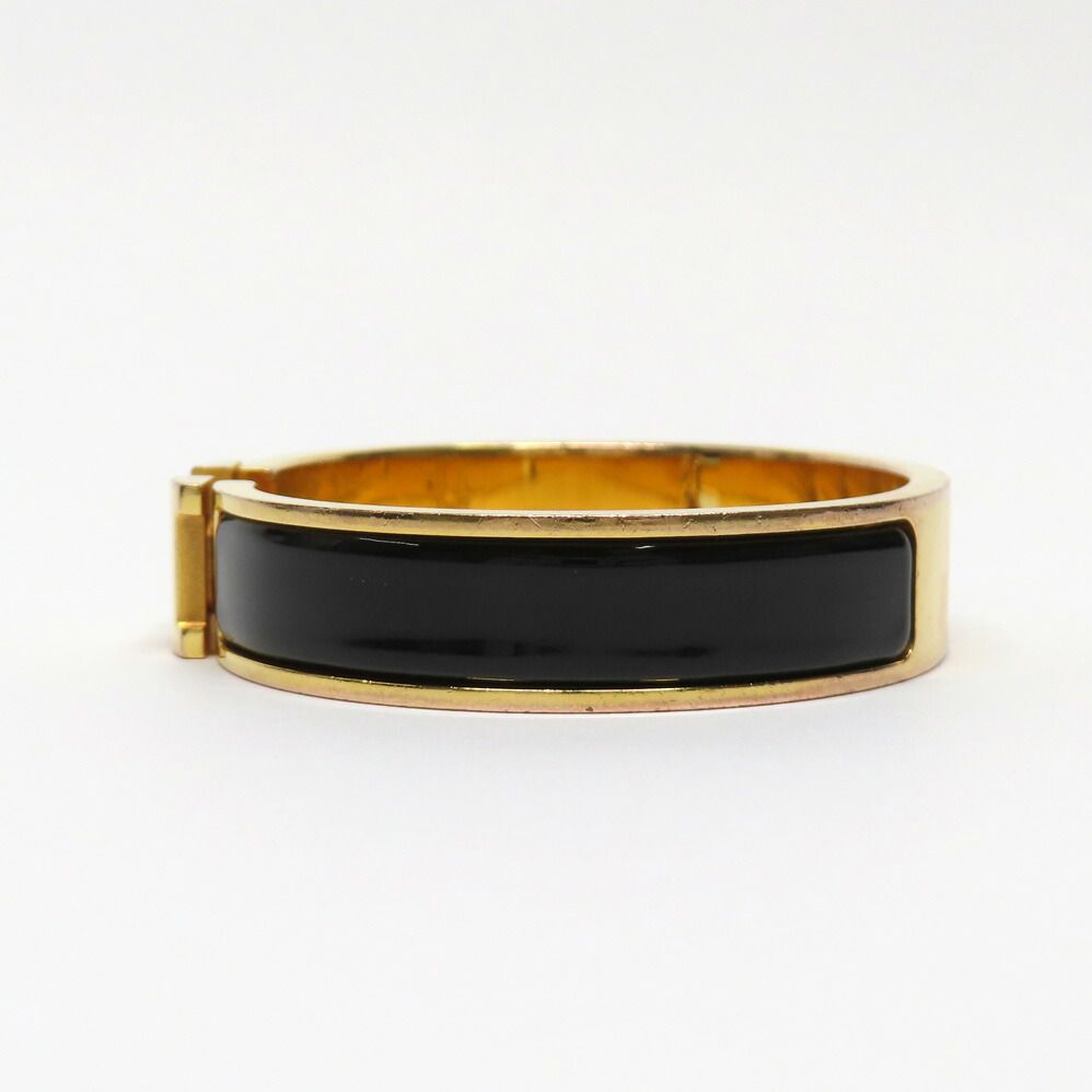 Hermes Clic Clac PM Black H Metal Bracelet — view 3