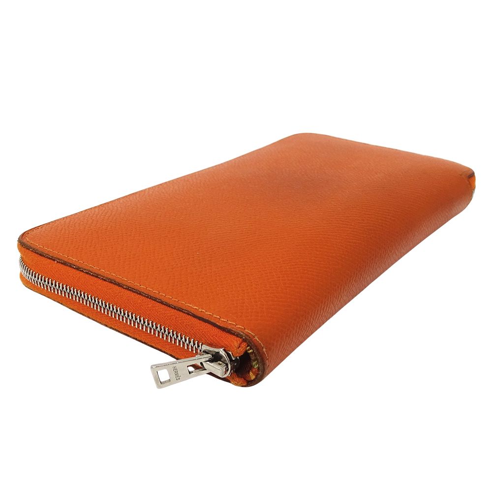 Hermes Wallet Long Azap Silk in Classic Veau Orange — view 3