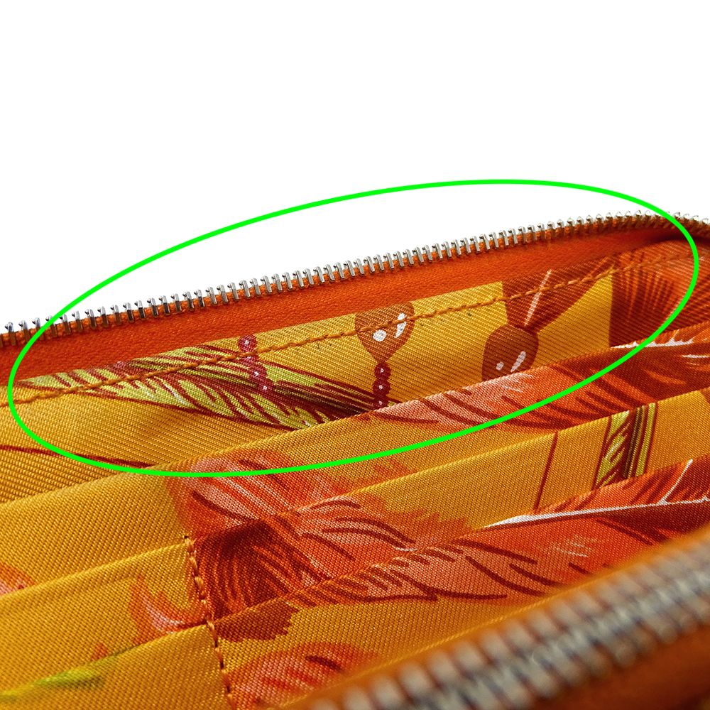 Hermes Wallet Long Azap Silk in Classic Veau Orange — view 9