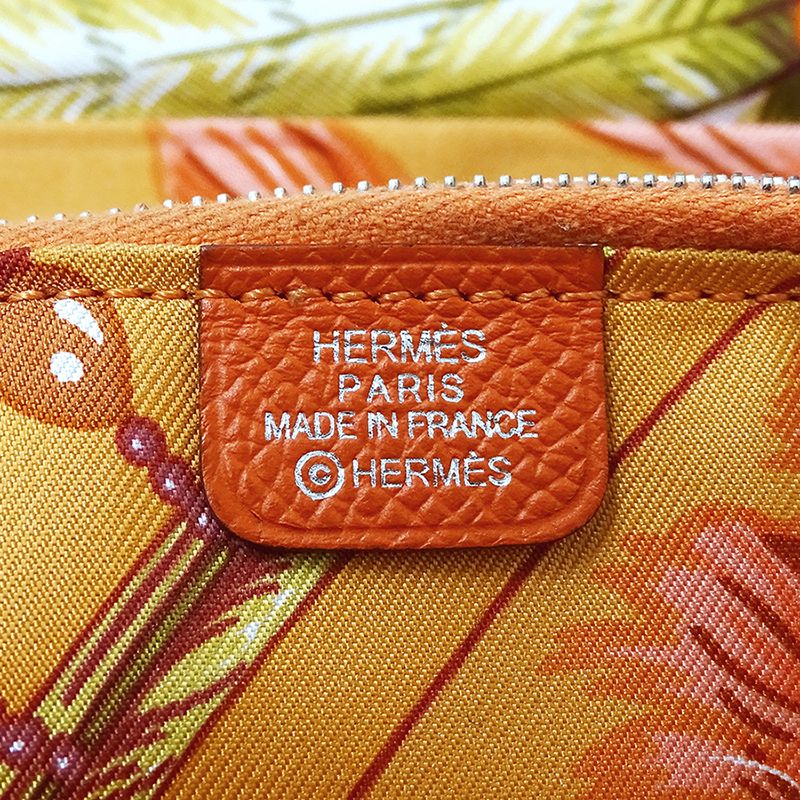 Hermes Wallet Long Azap Silk in Classic Veau Orange — view 5