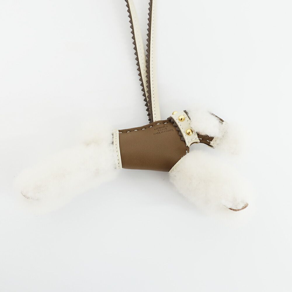 Hermes Buddy Charm with Collar Studs Etoupe Cles Anyo Miro — view 4