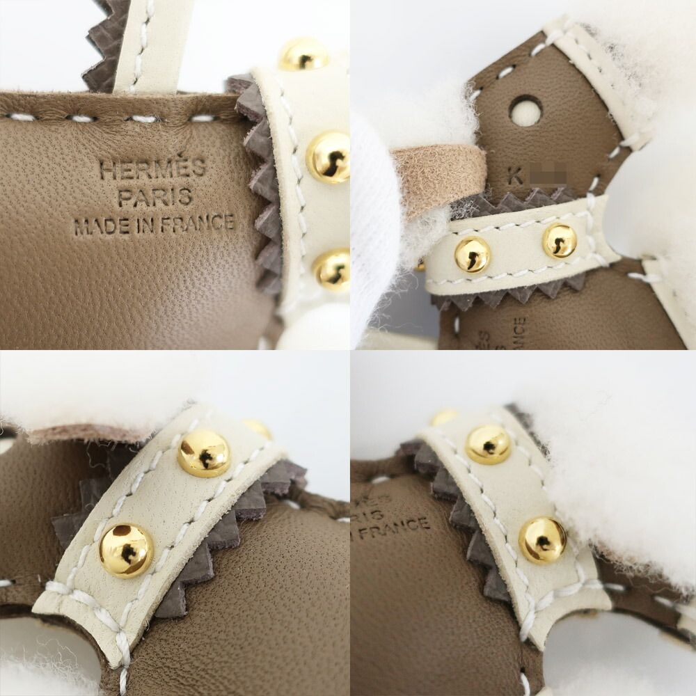 Hermes Buddy Charm with Collar Studs Etoupe Cles Anyo Miro — view 8
