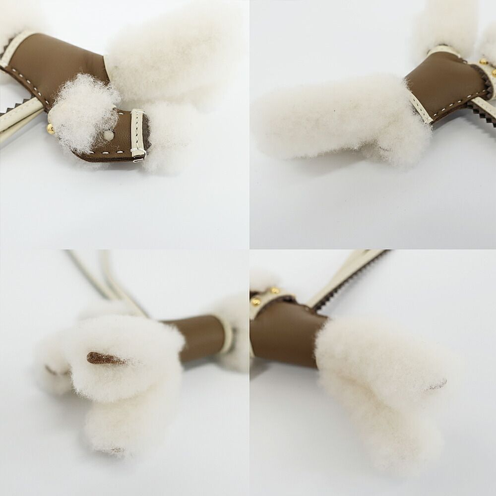 Hermes Buddy Charm with Collar Studs Etoupe Cles Anyo Miro — view 7