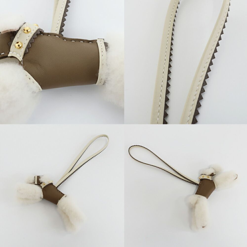 Hermes Buddy Charm with Collar Studs Etoupe Cles Anyo Miro — view 9