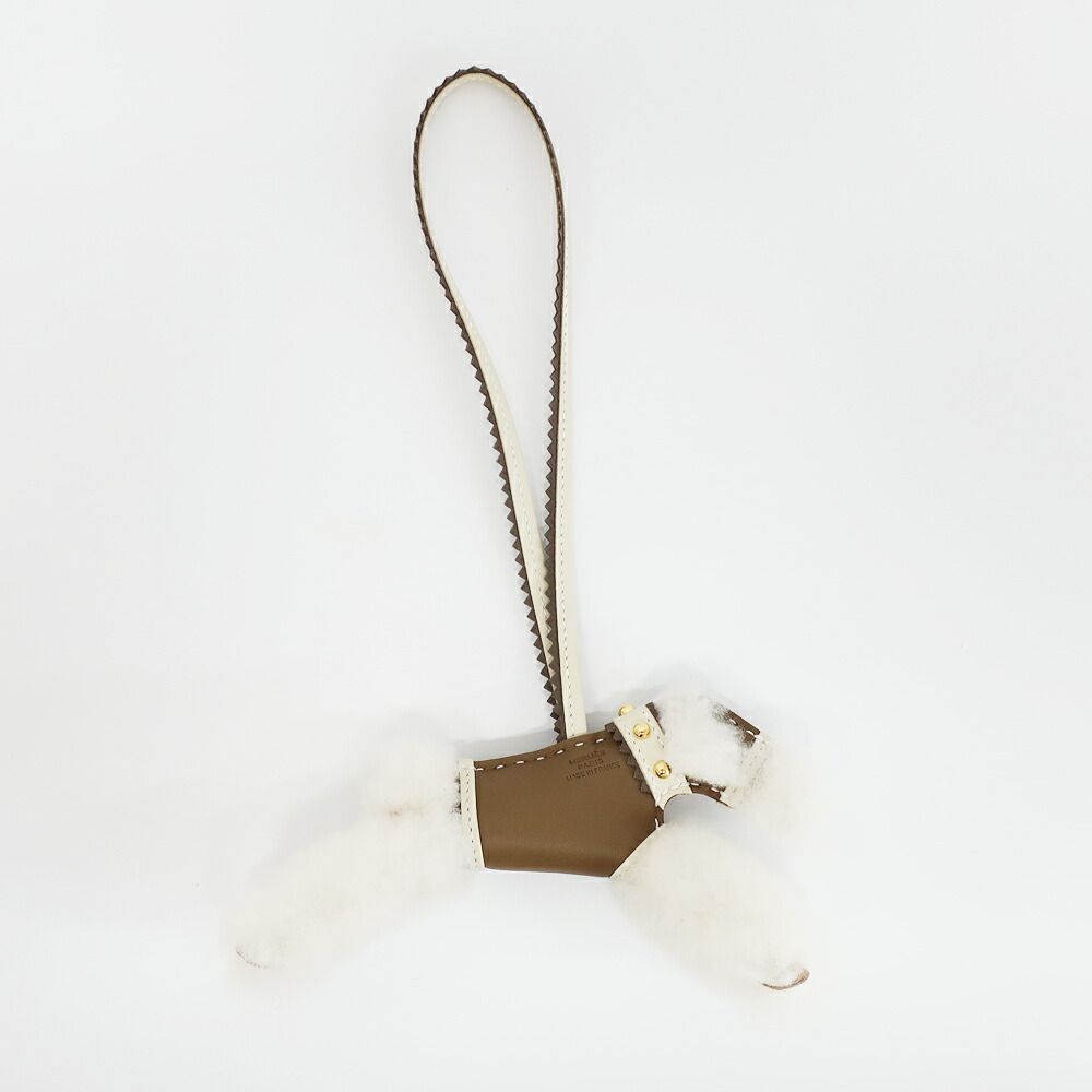 Hermes Buddy Charm with Collar Studs Etoupe Cles Anyo Miro — view 2