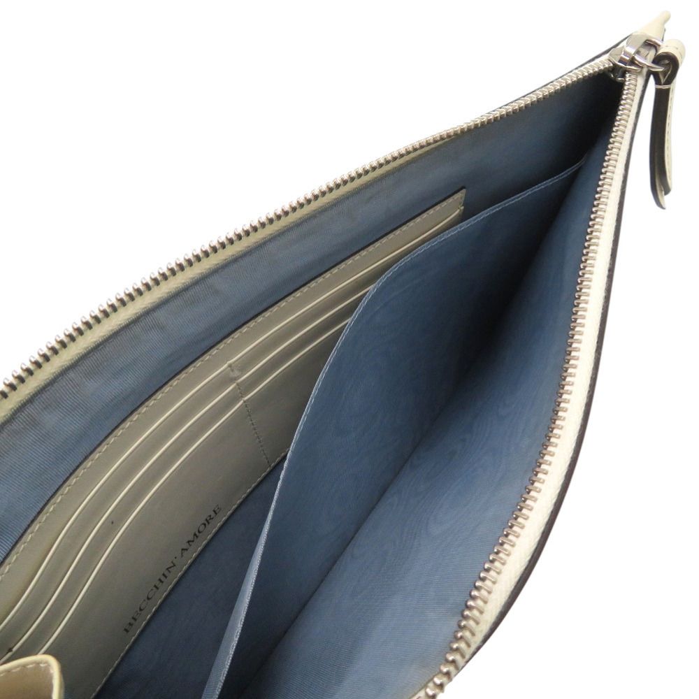 Gucci Sega Guccy Print Second Leather Ivory White Clutch — view 6