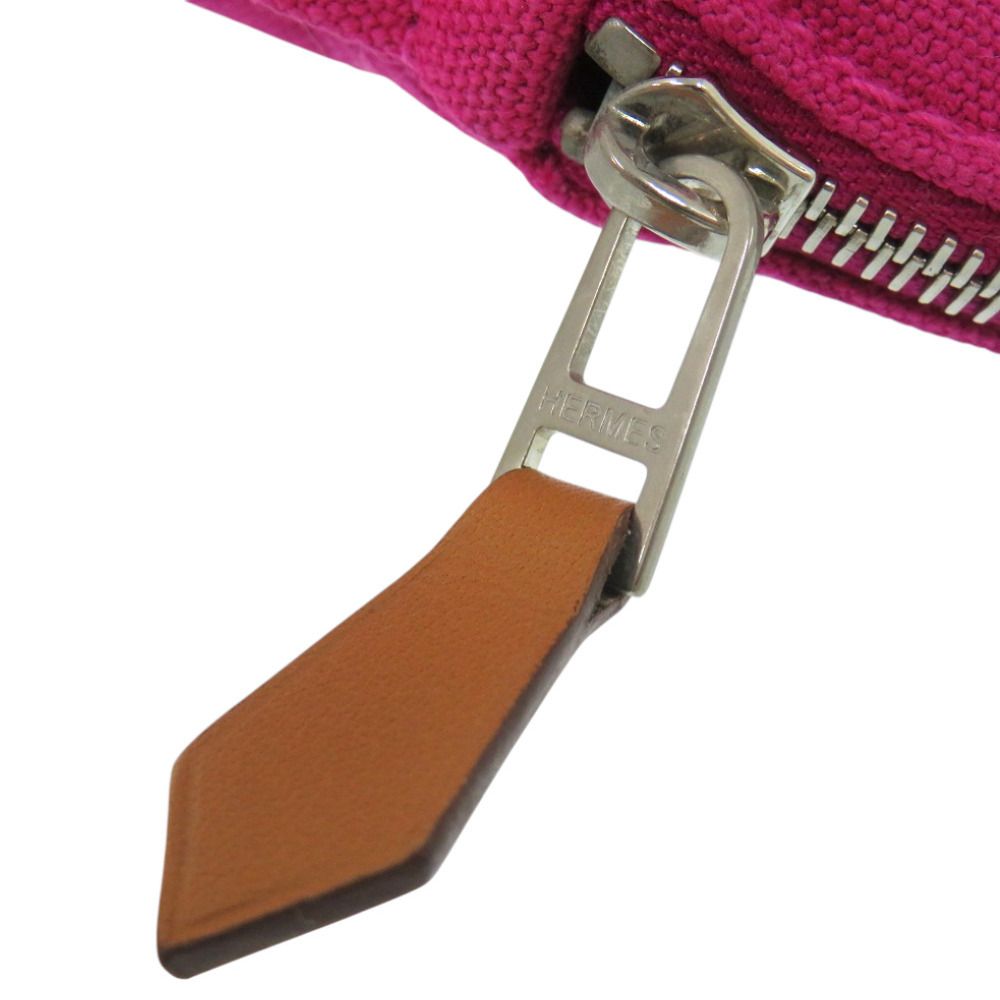 Hermes Bolide Pouch Mini Cotton Leather Pink Purple — view 8