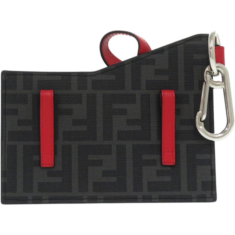 Fendi Pocket Charm Belt Bag Leather Black Red Key Holder — view 2