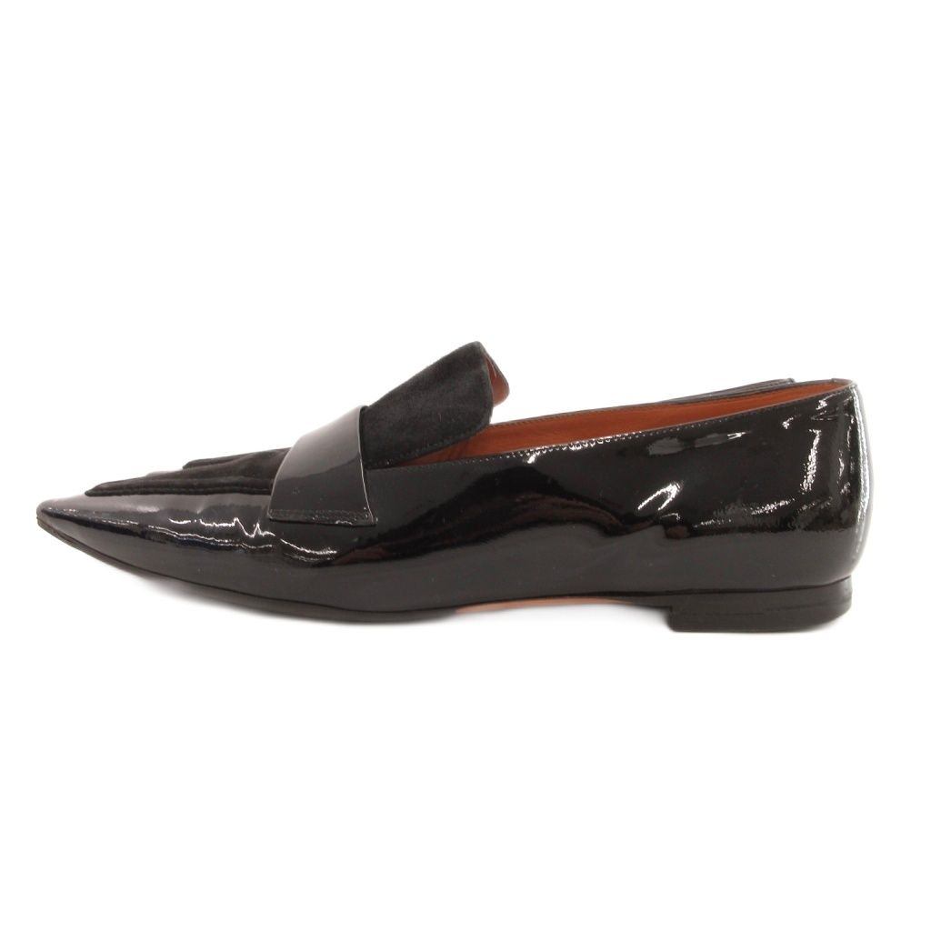 Celine Loafers Slip on Pointed Toe Patent Suede 38 Black — view 3