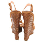 Bottega Veneta Sandals Wedge Sole Braided Leather Mesh 37 Pink — view 4