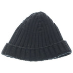 Prada Rubber Logo Beanie Knit Hat Black — view 2