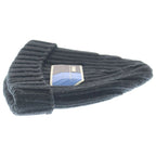 Prada Rubber Logo Beanie Knit Hat Black — view 3