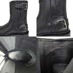 Hermes Short Boots Jamie 38.5 Black Noir Leather — view 8