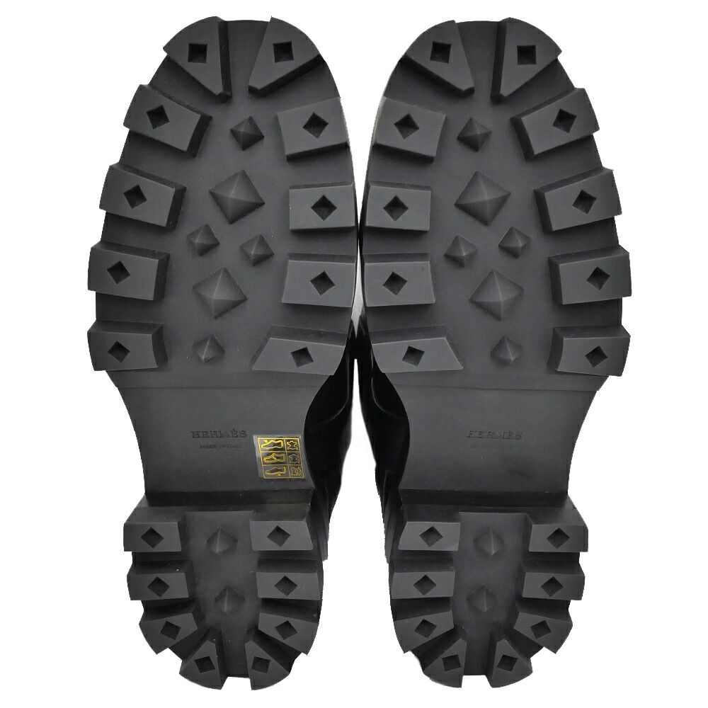 Hermes Short Boots Jamie 38.5 Black Noir Leather — view 9