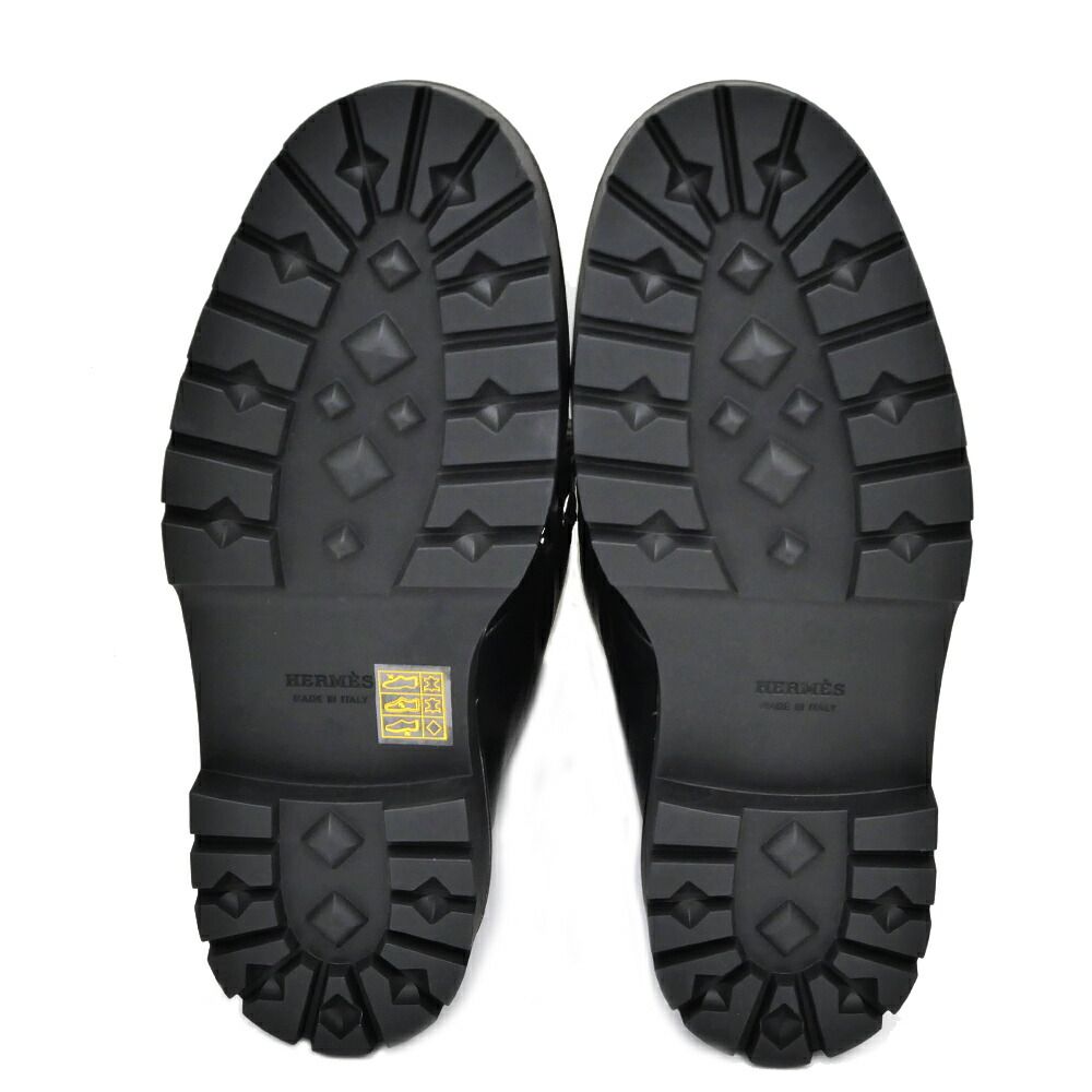 Hermes Short Boots Land 38 Black Noir Leather — view 8
