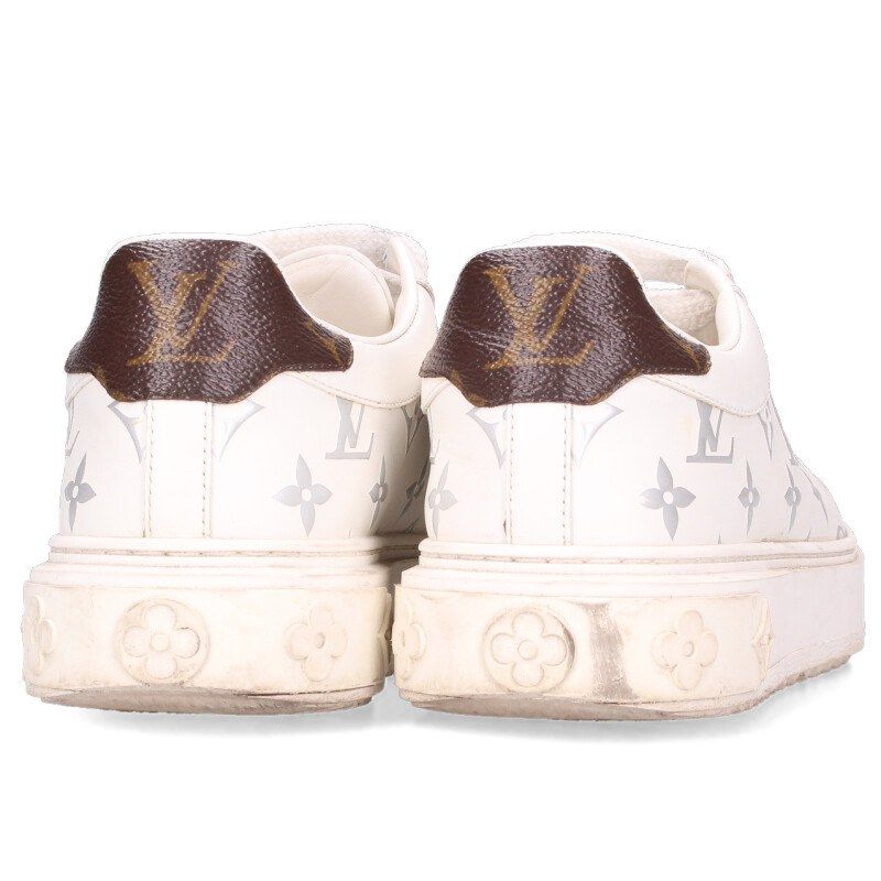 Louis Vuitton Time Outline Monogram Leather Sneakers with Logo Patch — view 2