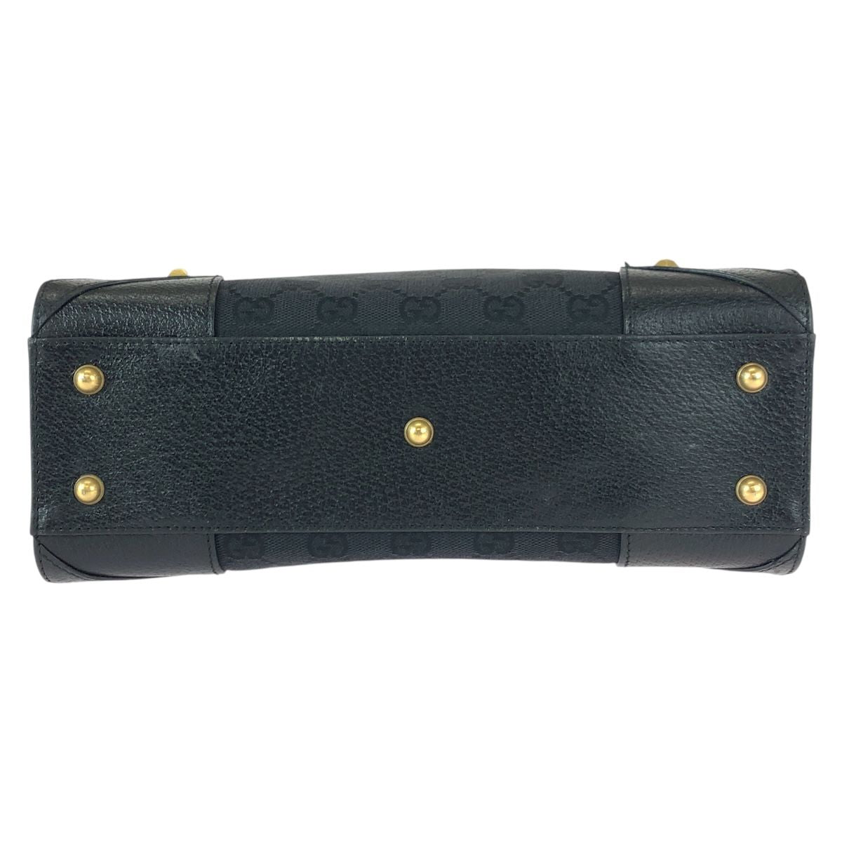 Gucci Black GG Canvas Leather Tote Handbag — view 9