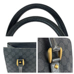 Gucci Black GG Canvas Leather Tote Handbag — view 5