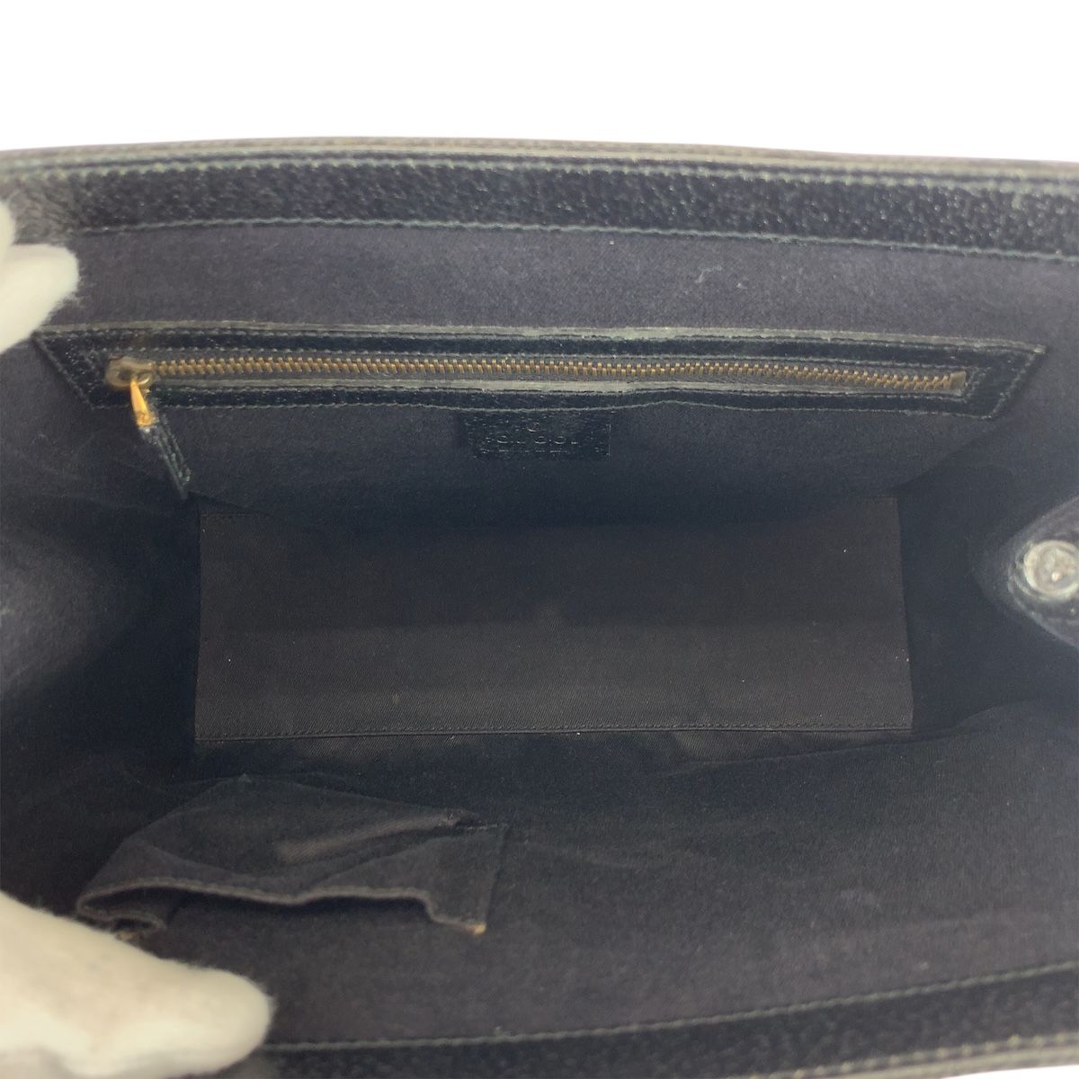 Gucci Black GG Canvas Leather Tote Handbag — view 8