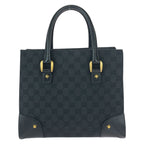 Gucci Black GG Canvas Leather Tote Handbag — view 2