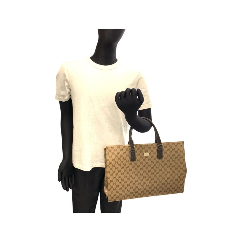 Gucci GG Crystal Beige Dark Brown Business Bag — view 7
