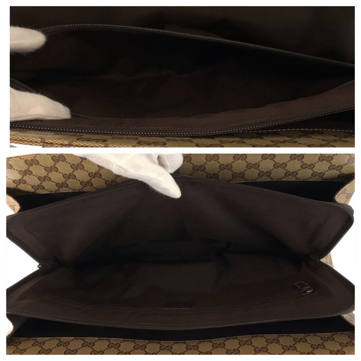 Gucci GG Crystal Beige Dark Brown Business Bag — view 4