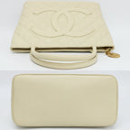 Chanel Medallion Tote Ivory Caviar Leather Handbag — view 3
