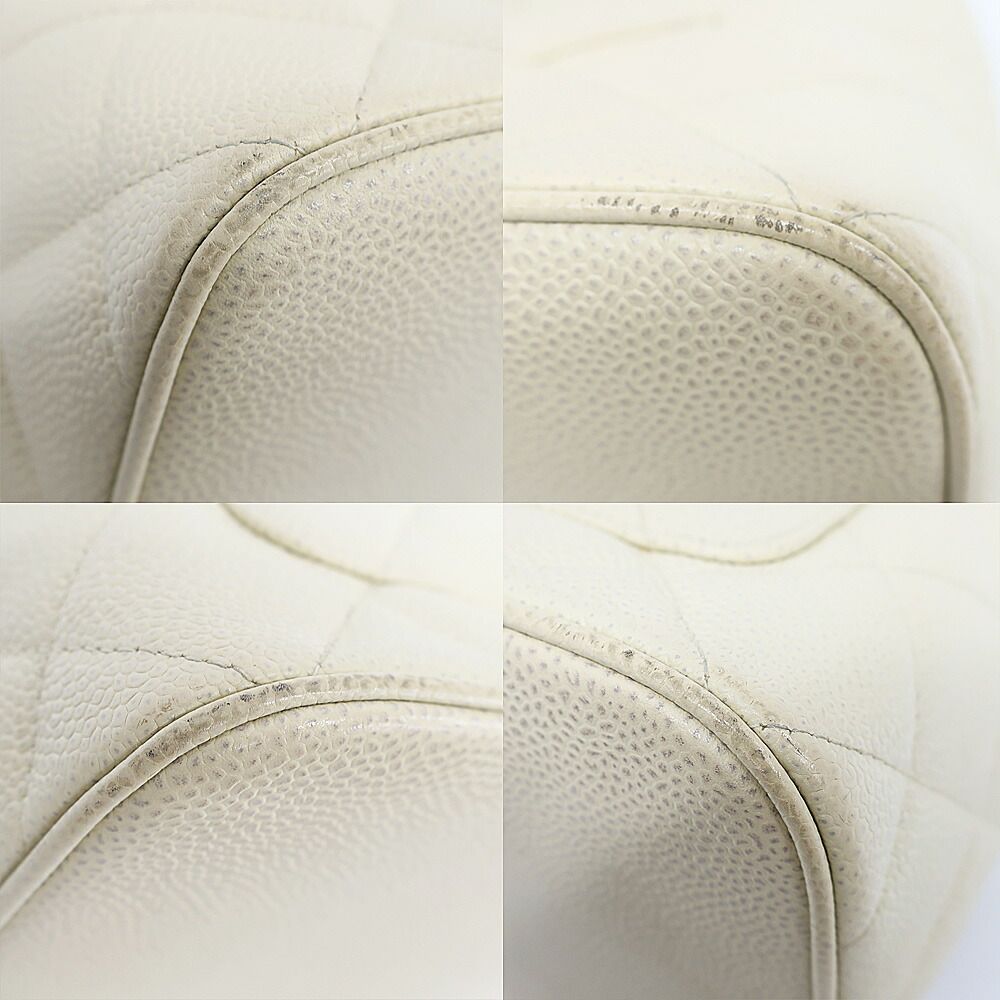 Chanel Medallion Tote Ivory Caviar Leather Handbag — view 5